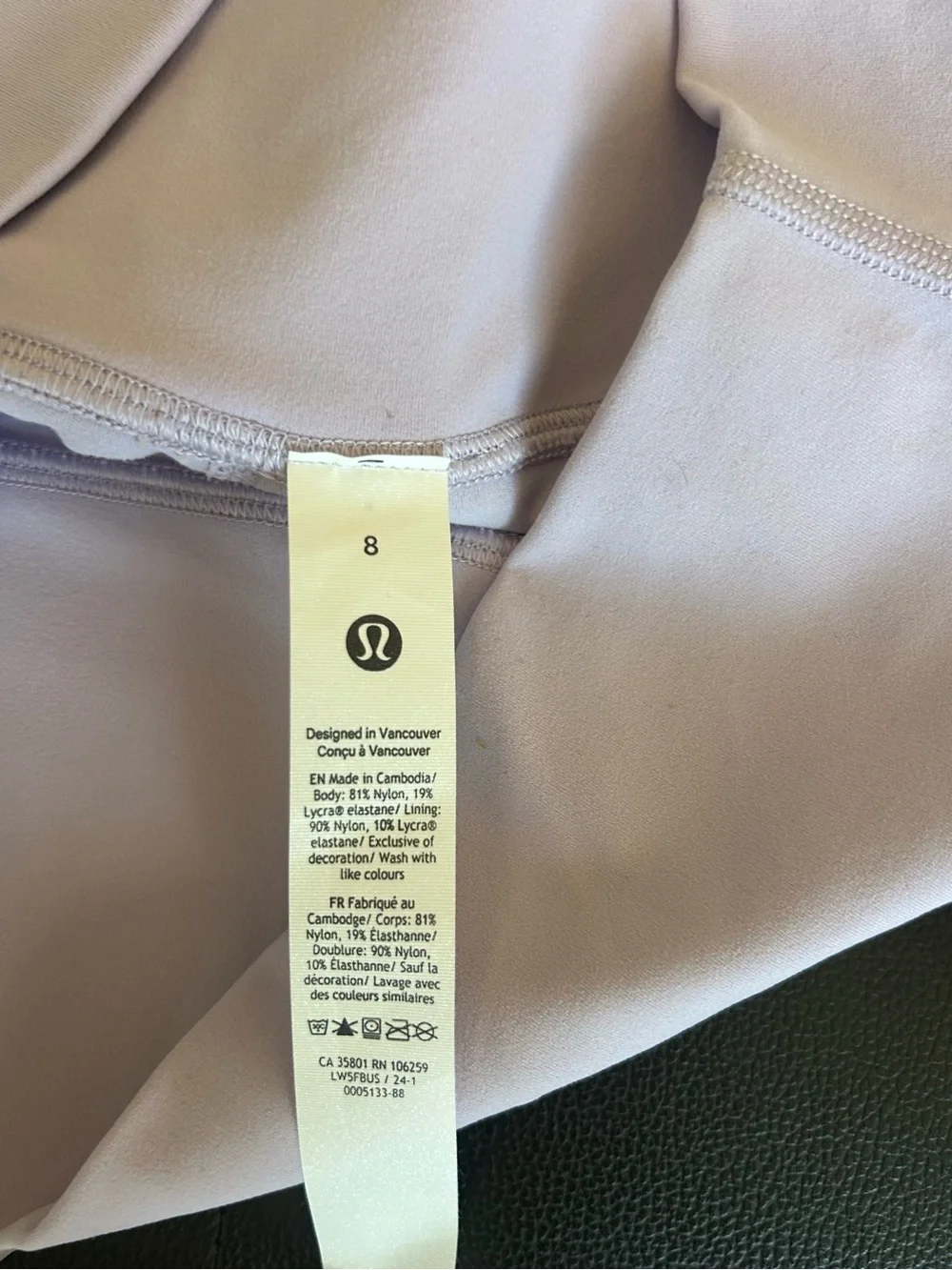 lululemon athletica Pale Mauve Workout Leggings